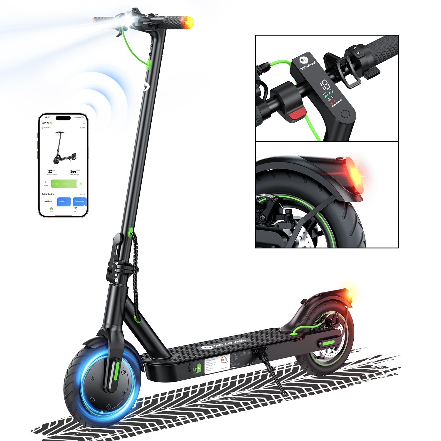 isinwheel S9Pro Electric Scooter For Adults 350W