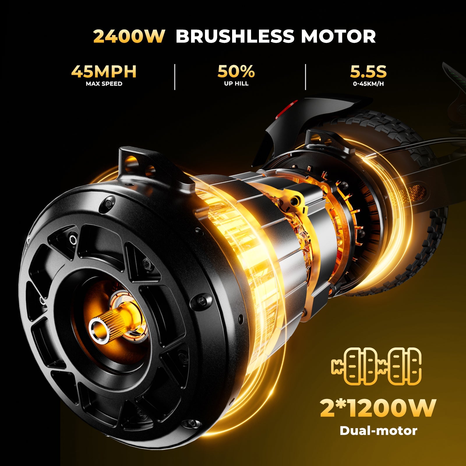 isinwheel® GT4 High-Performance 2400W Dual Motor Electric Scooter